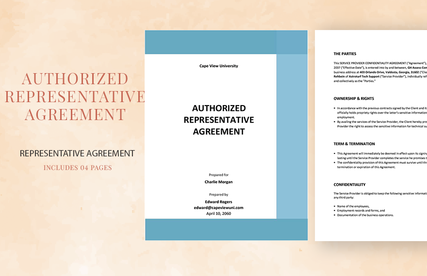 Authorized Representative Agreement Template 