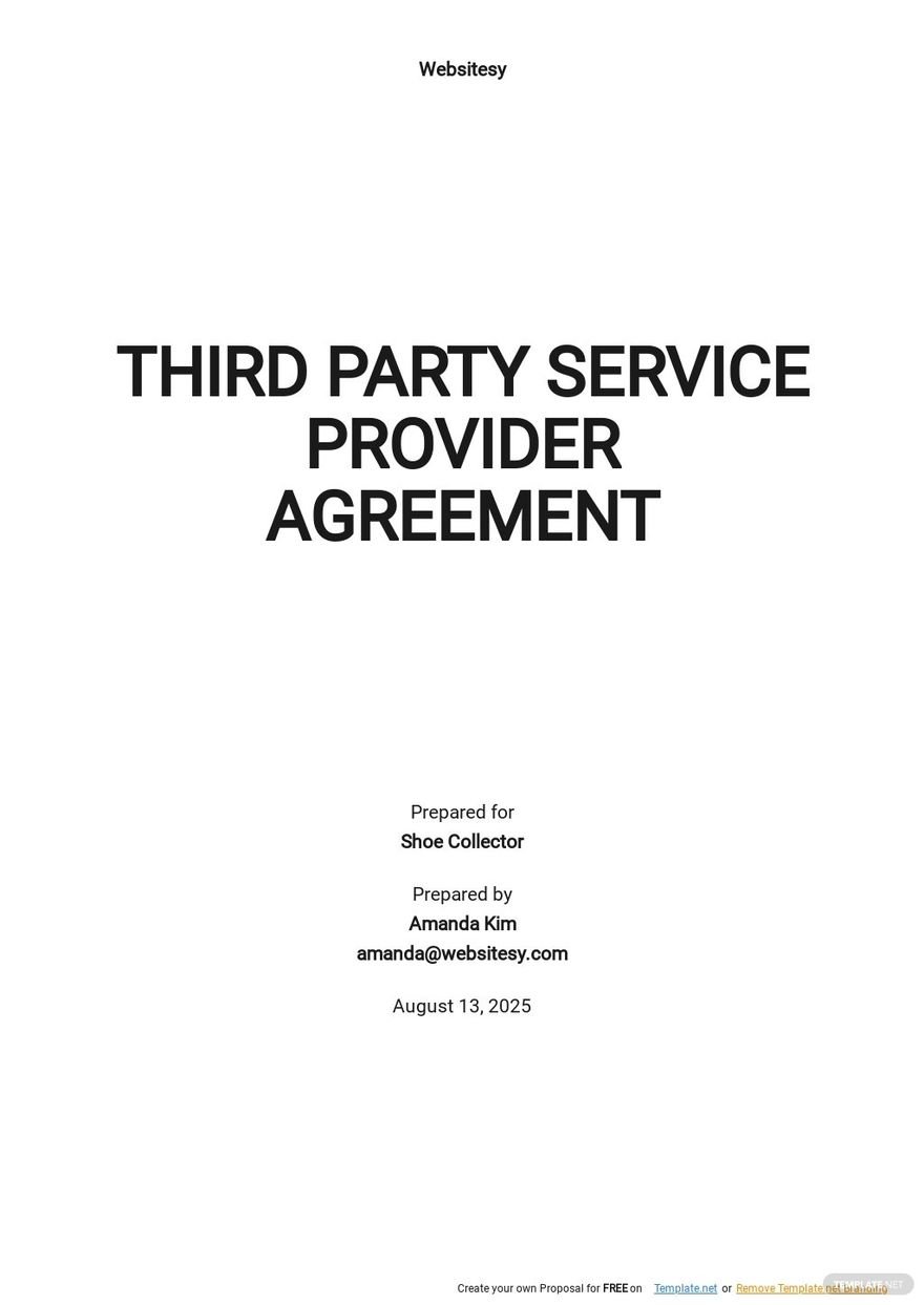 Third Party Service Provider Agreement Template Google Docs, Word