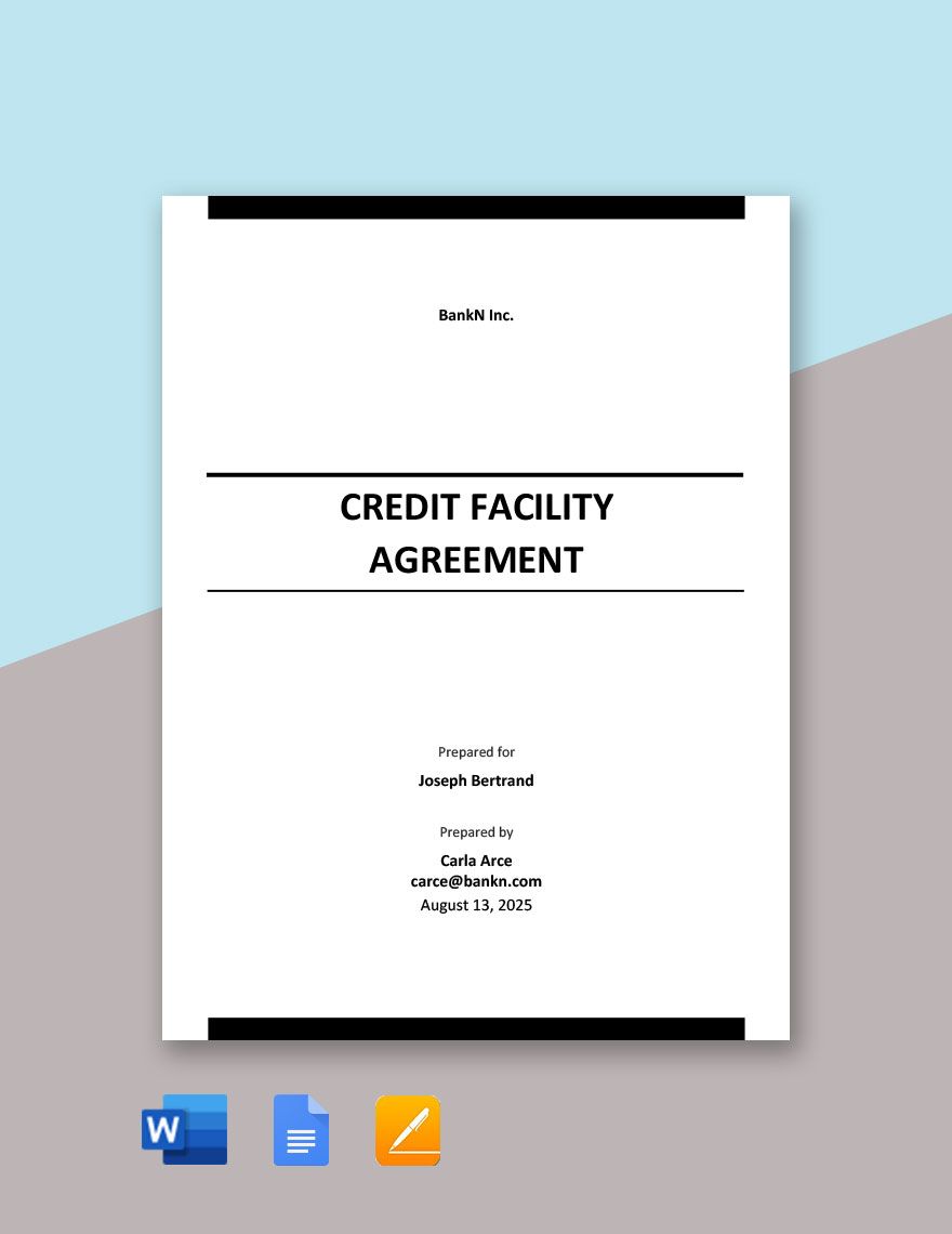 Simple Credit Facility Agreement Template