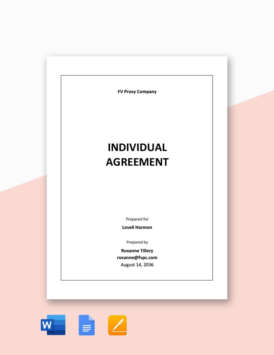 Sample Individual Agreement Template