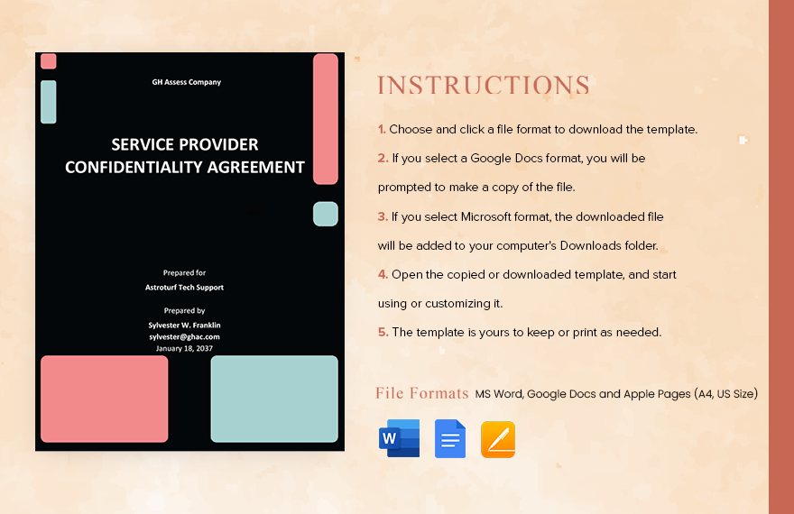 Service Provider Confidentiality Agreement Template