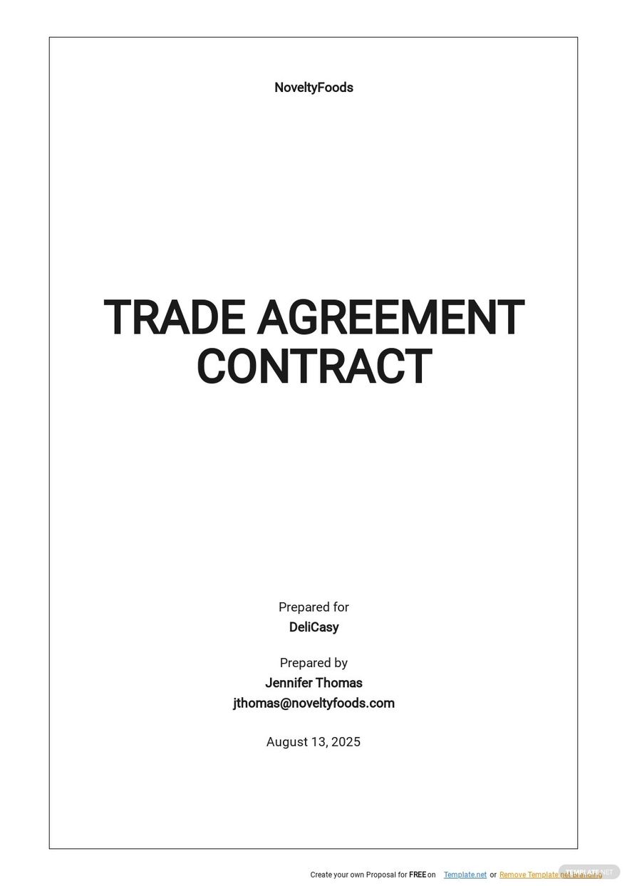 Trade Agreement Contract Template Google Docs, Word, Apple Pages