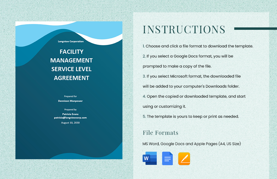 Facility Management Service Level Agreement Template