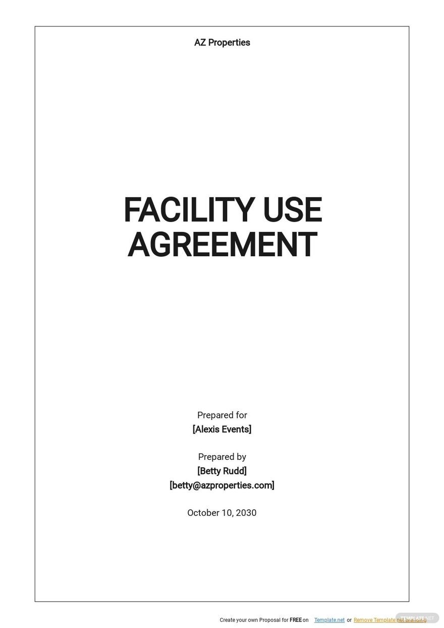 Facilities Use Agreement Template