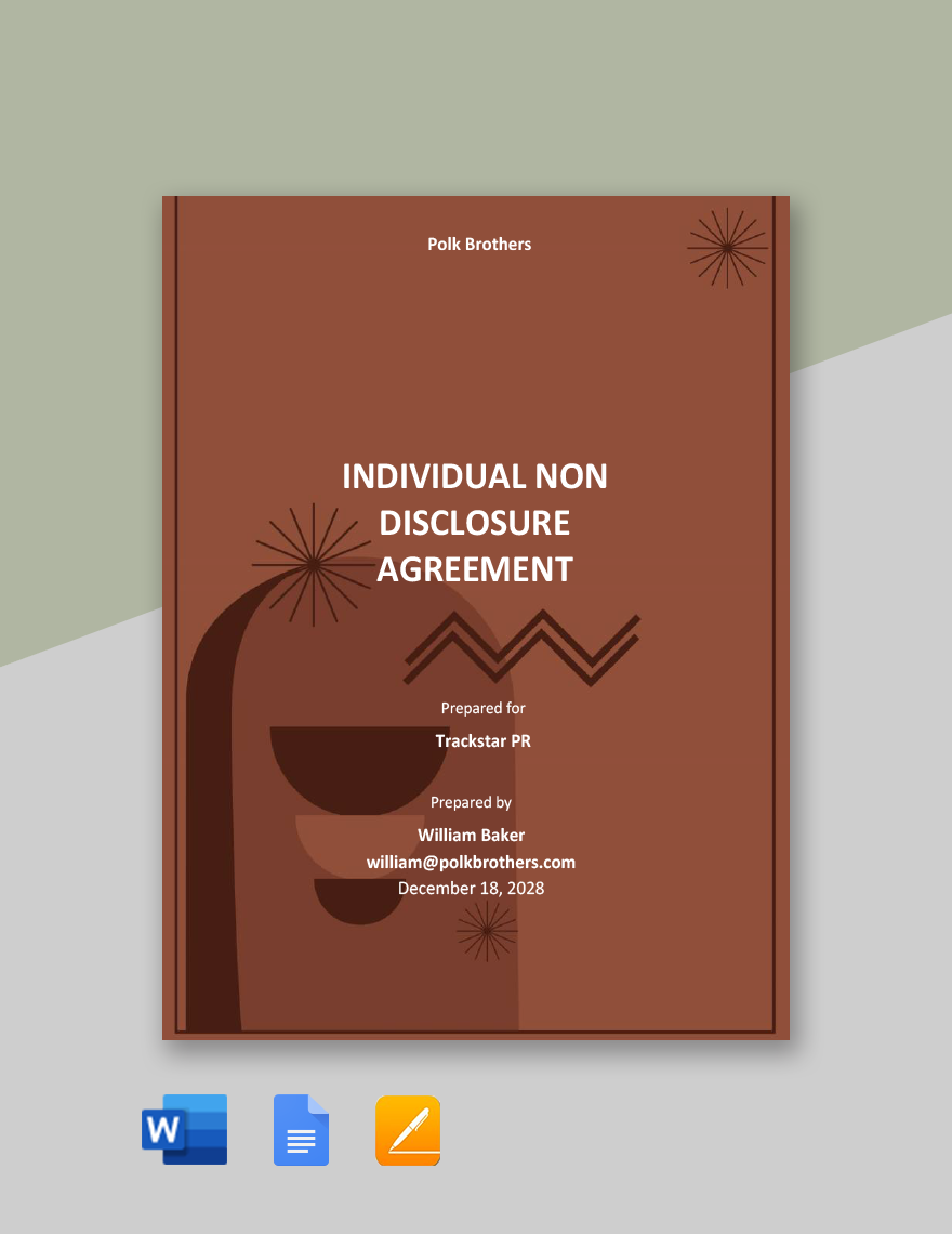 Individual Non Disclosure Agreement Template