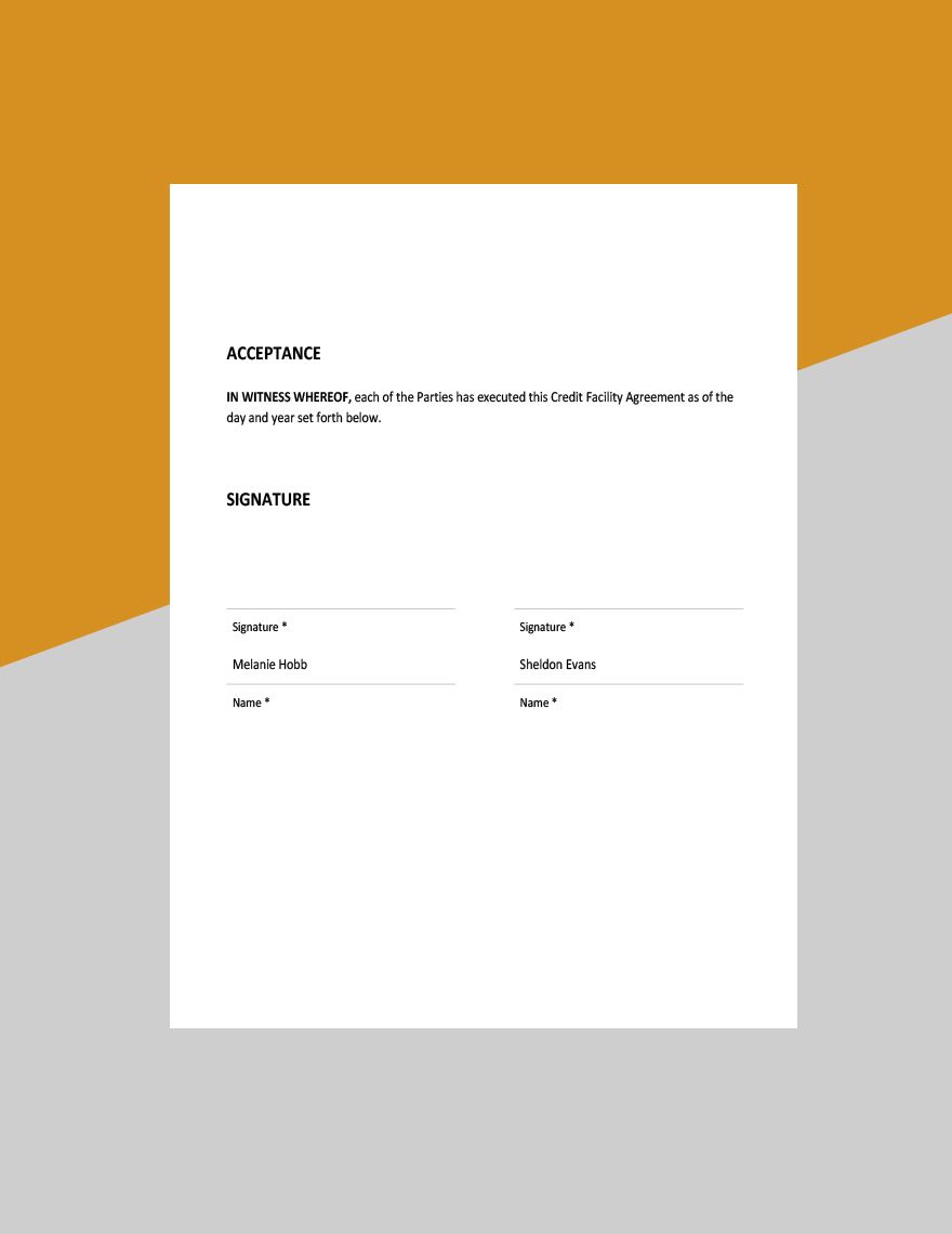 Credit Facility Agreement Template