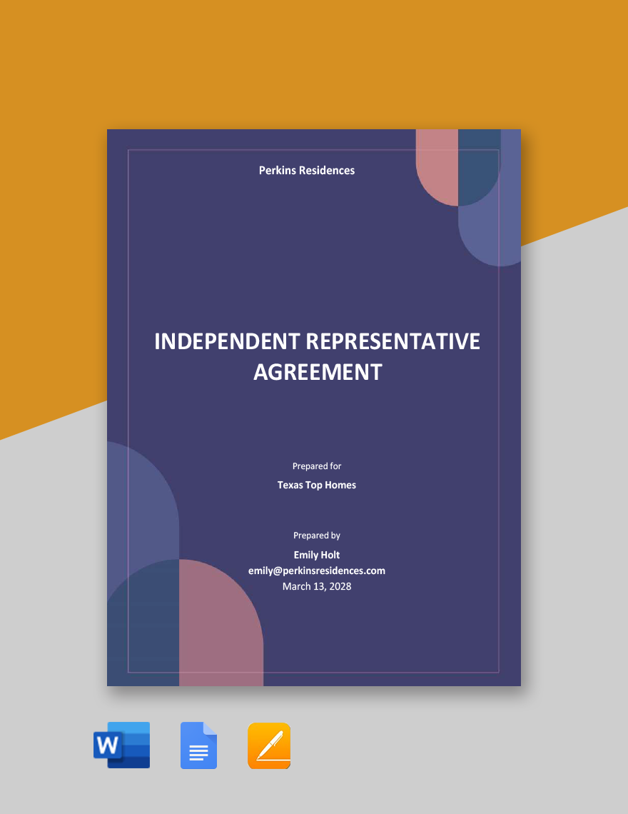 Independent Representative Agreement Template