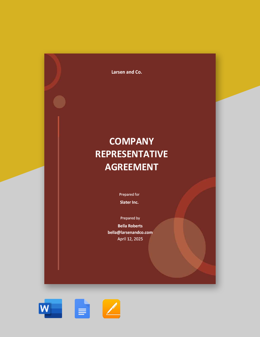 Company Representative Agreement Template in Word, Google Docs, PDF, Apple Pages
