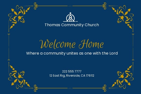 Modern Church Postcard Template