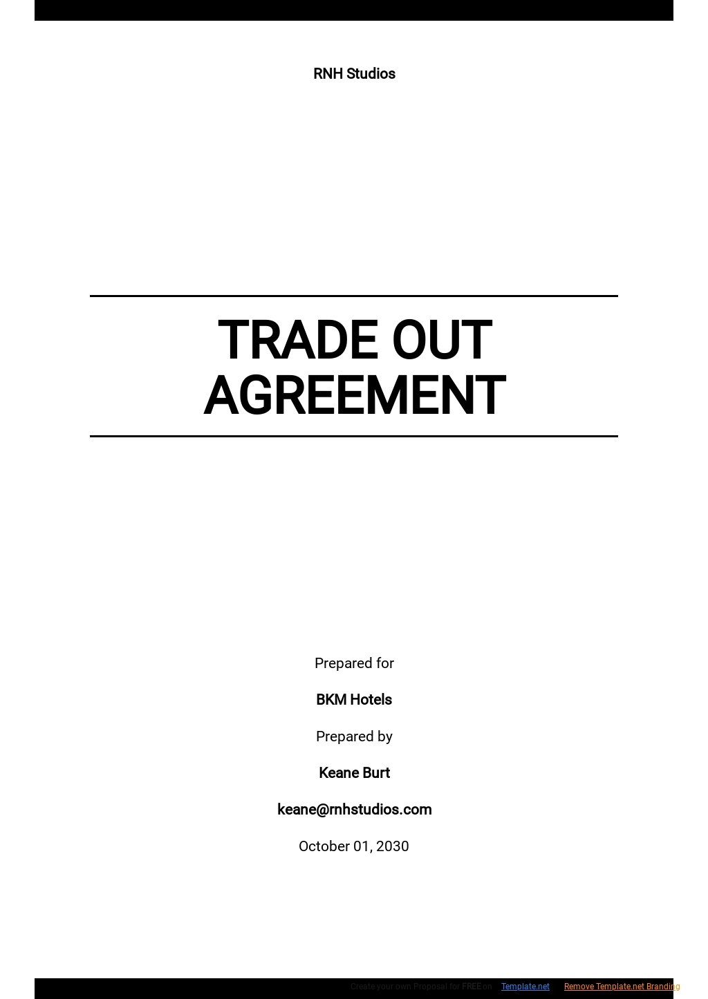Trading Agreement Template
