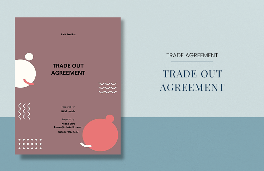 Trade Out Agreement Template in Word, Google Docs, PDF, Apple Pages