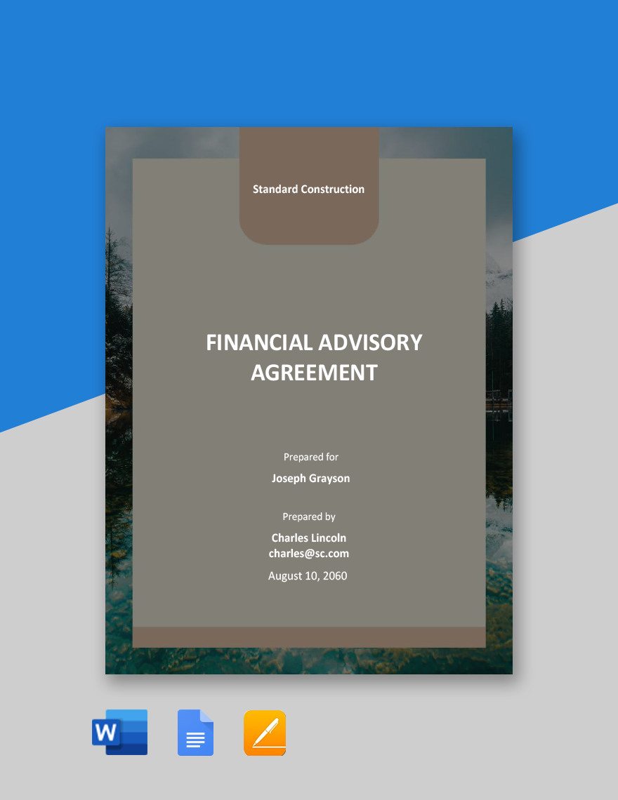 Financial Advisory Agreement Template 