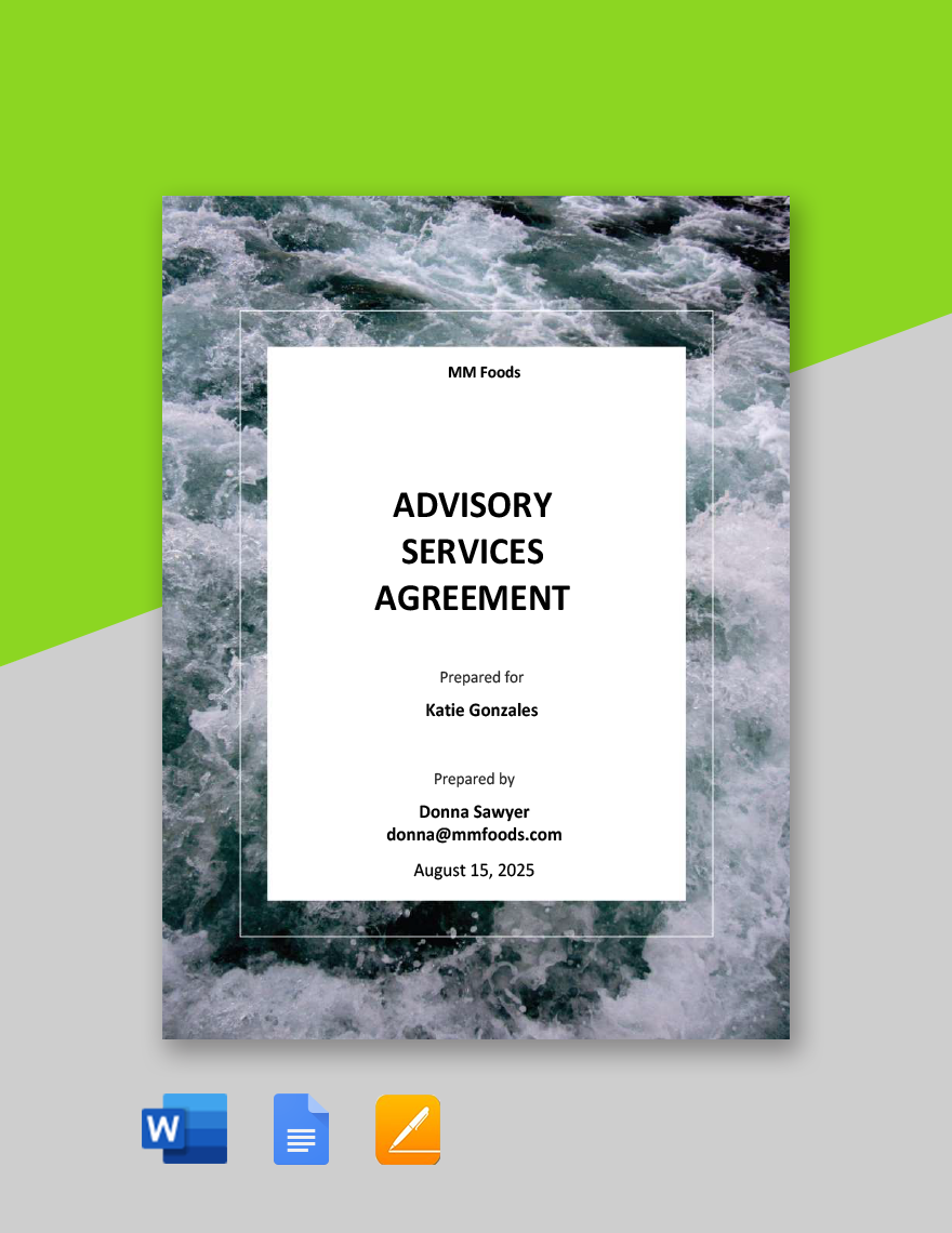 Advisory Services Agreement Template