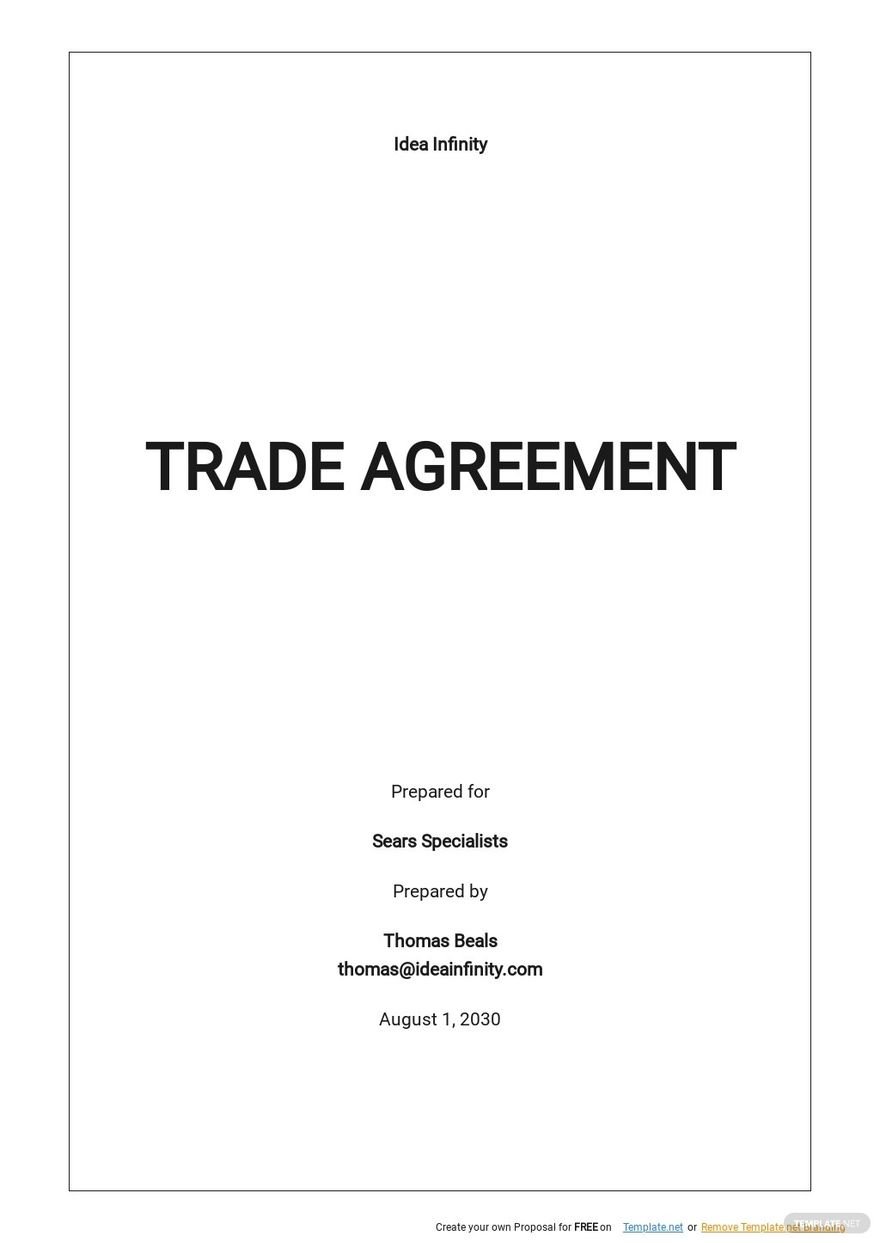 trading agreement template