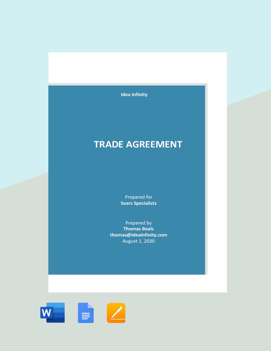 Simple Trade Agreement Template in Word, Google Docs, Apple Pages