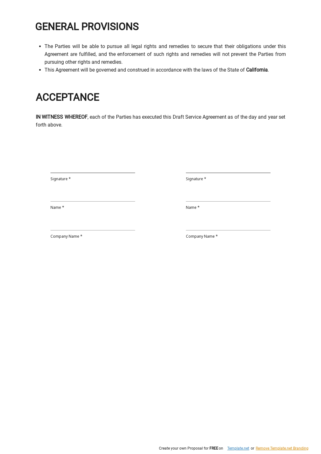 Draft Service Level Agreement Template in Google Docs, Word | Template.net