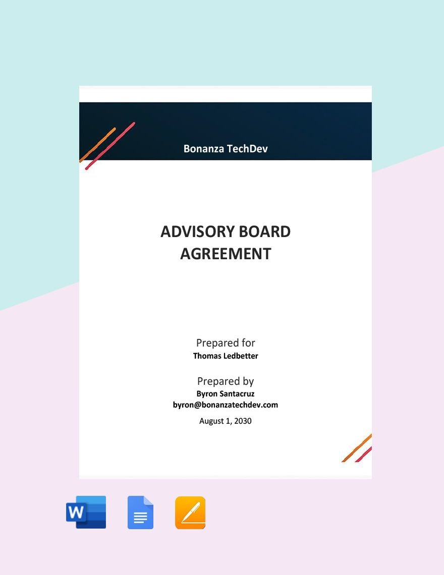 Advisory Board Agreement Template