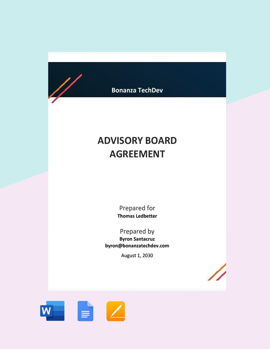 Advisory Board Agreement Template Download In Word Google Docs 