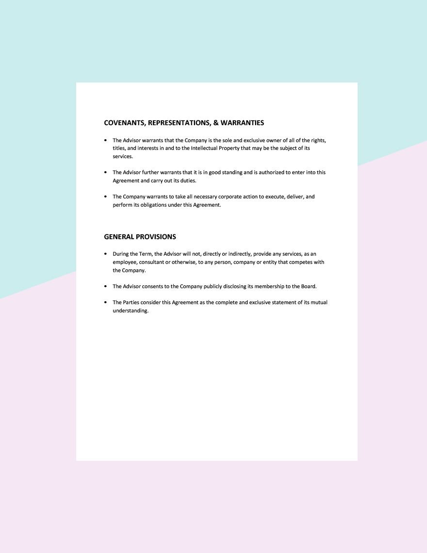 Advisory Board Agreement Template Download in Word, Google Docs