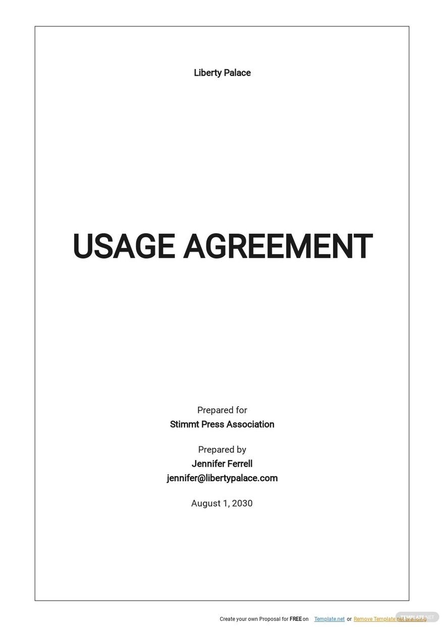 Image Usage Rights Agreement Template