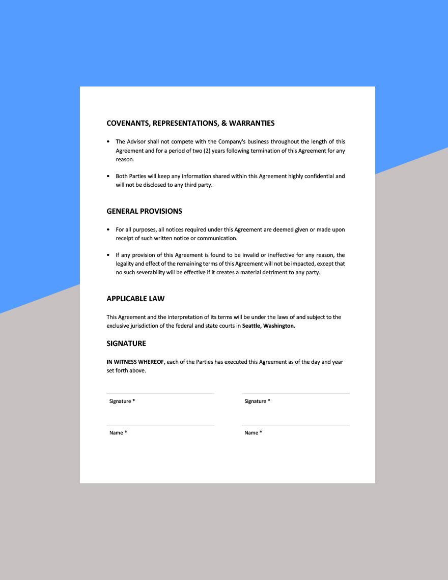 Advisory Board Member Agreement Template Download in Word, Google