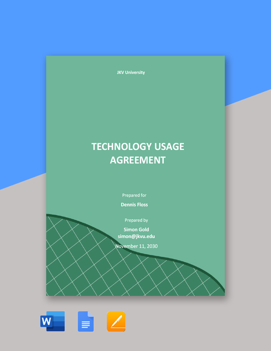 Technology Usage Agreement Template in Word, Google Docs, PDF, Apple Pages