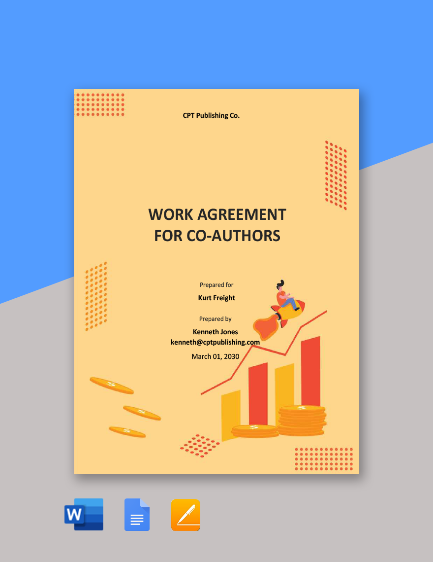 Work Agreement Template For Co-Authors in Word, Google Docs, PDF, Apple Pages