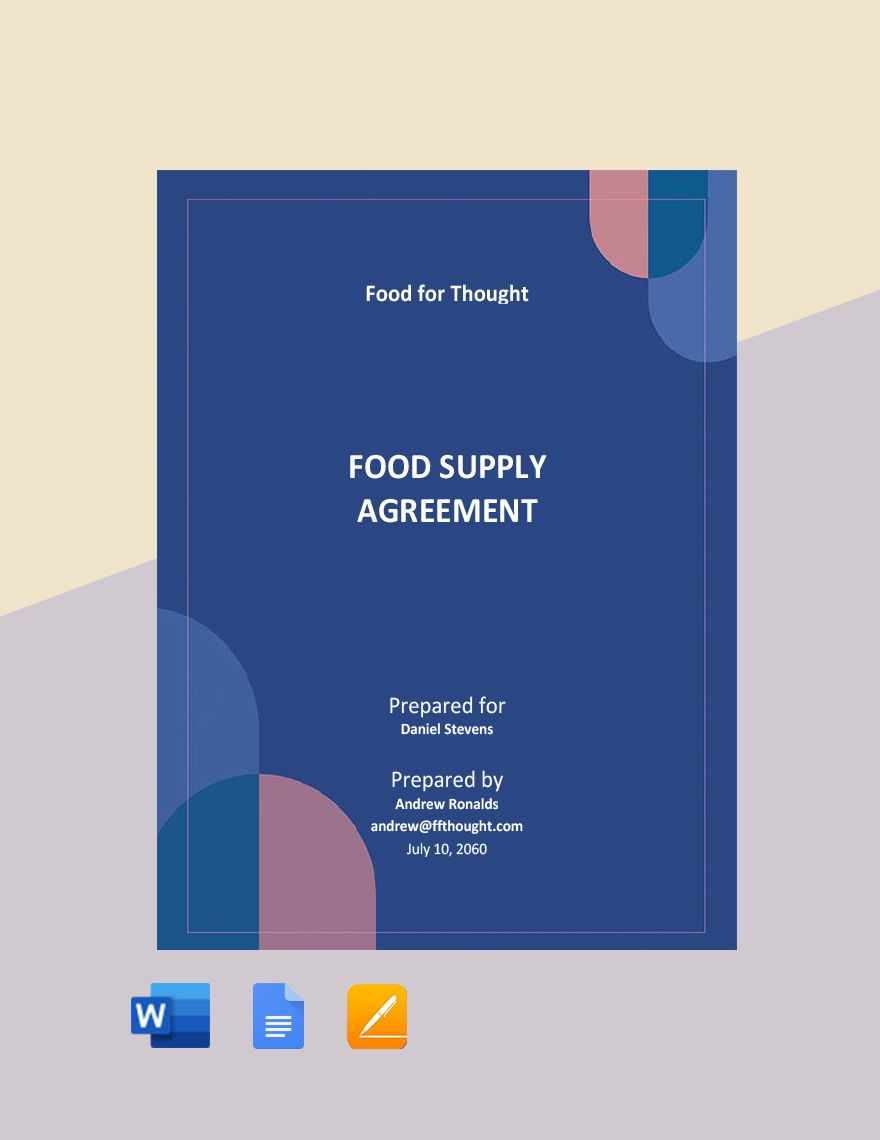 Food Supply Agreement Template 