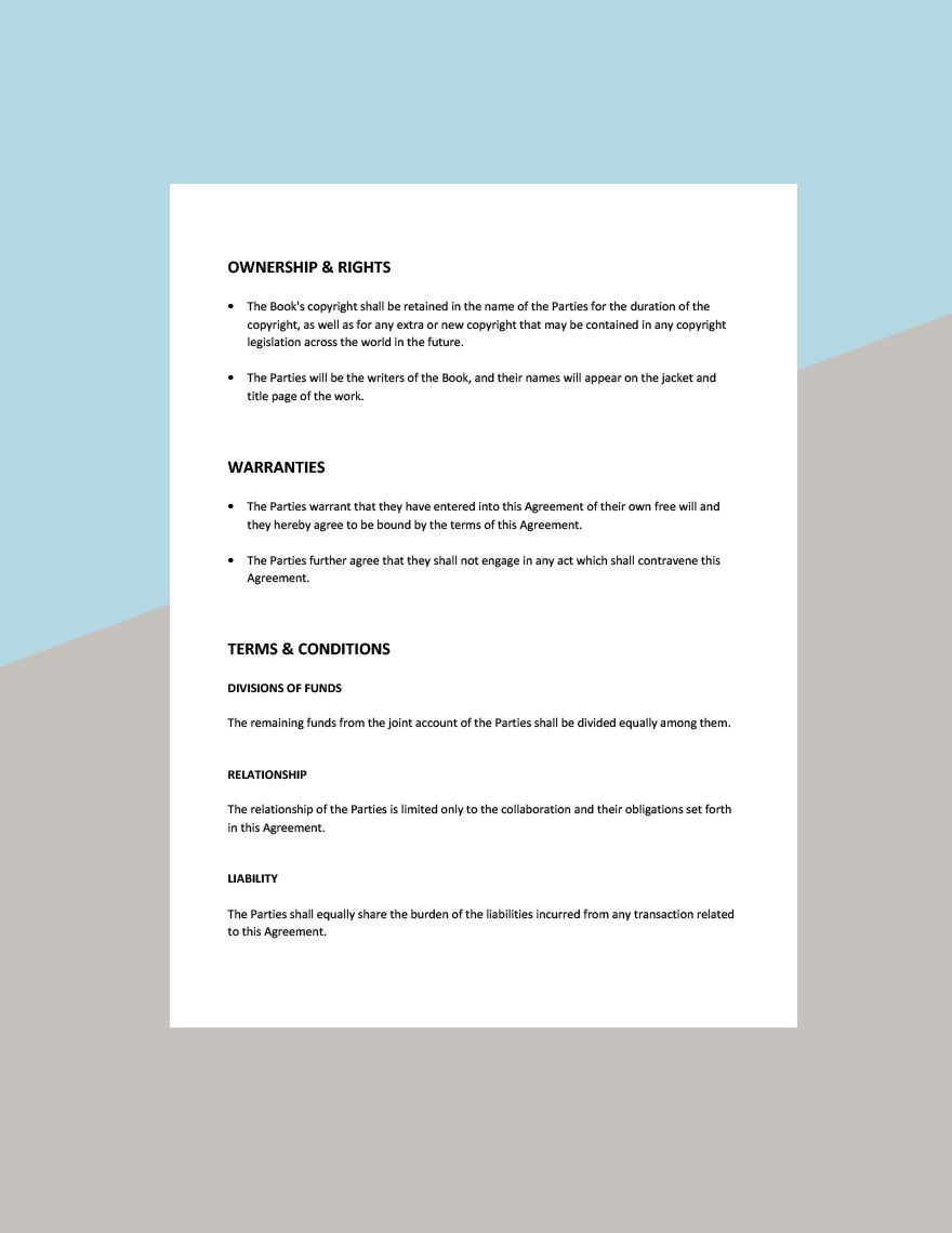 Author Collaboration Agreement Template
