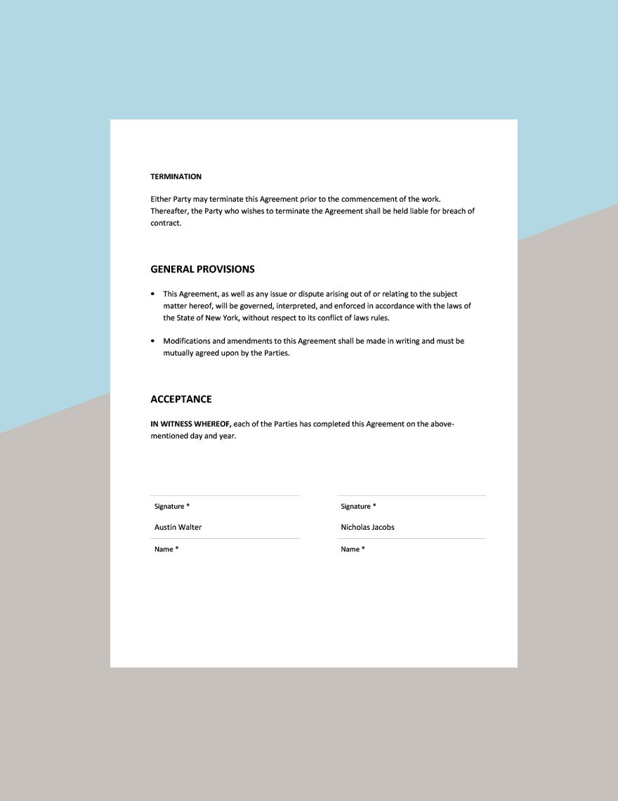 Author Collaboration Agreement Template