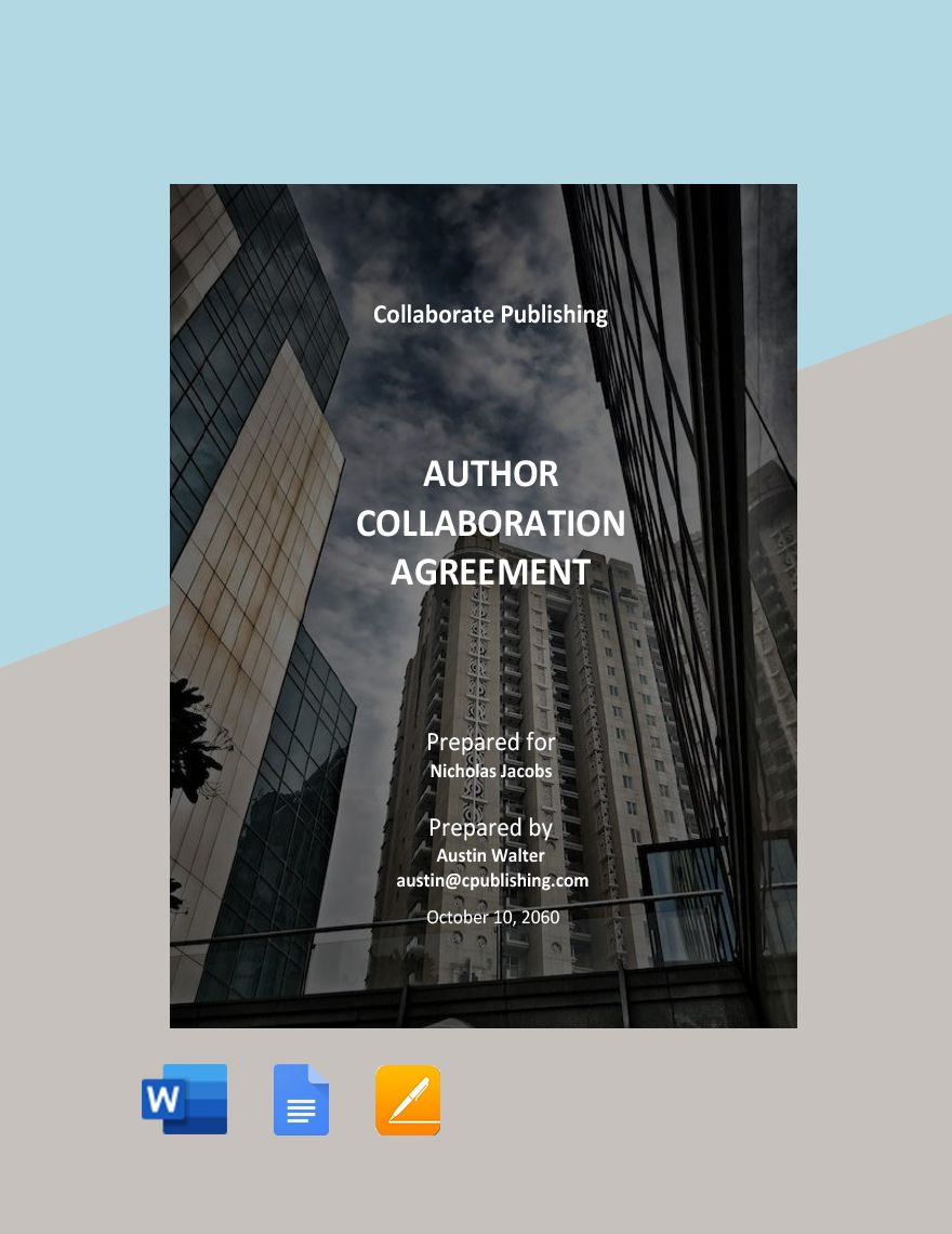 Author Collaboration Agreement Template 