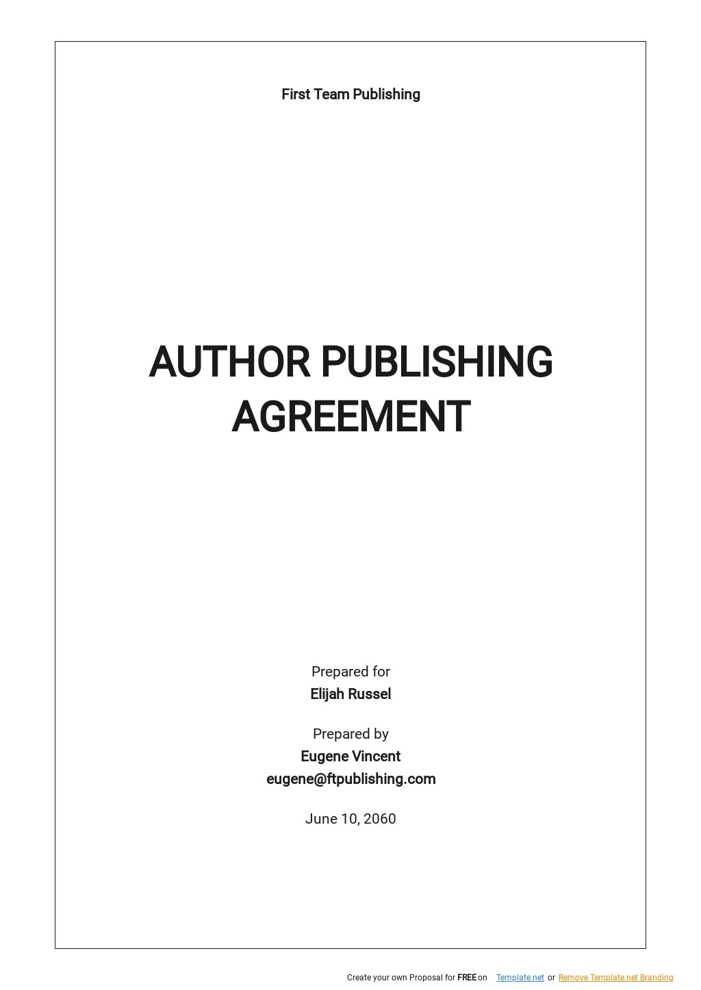 Author Publishing Agreement Template Google Docs Word Apple Pages