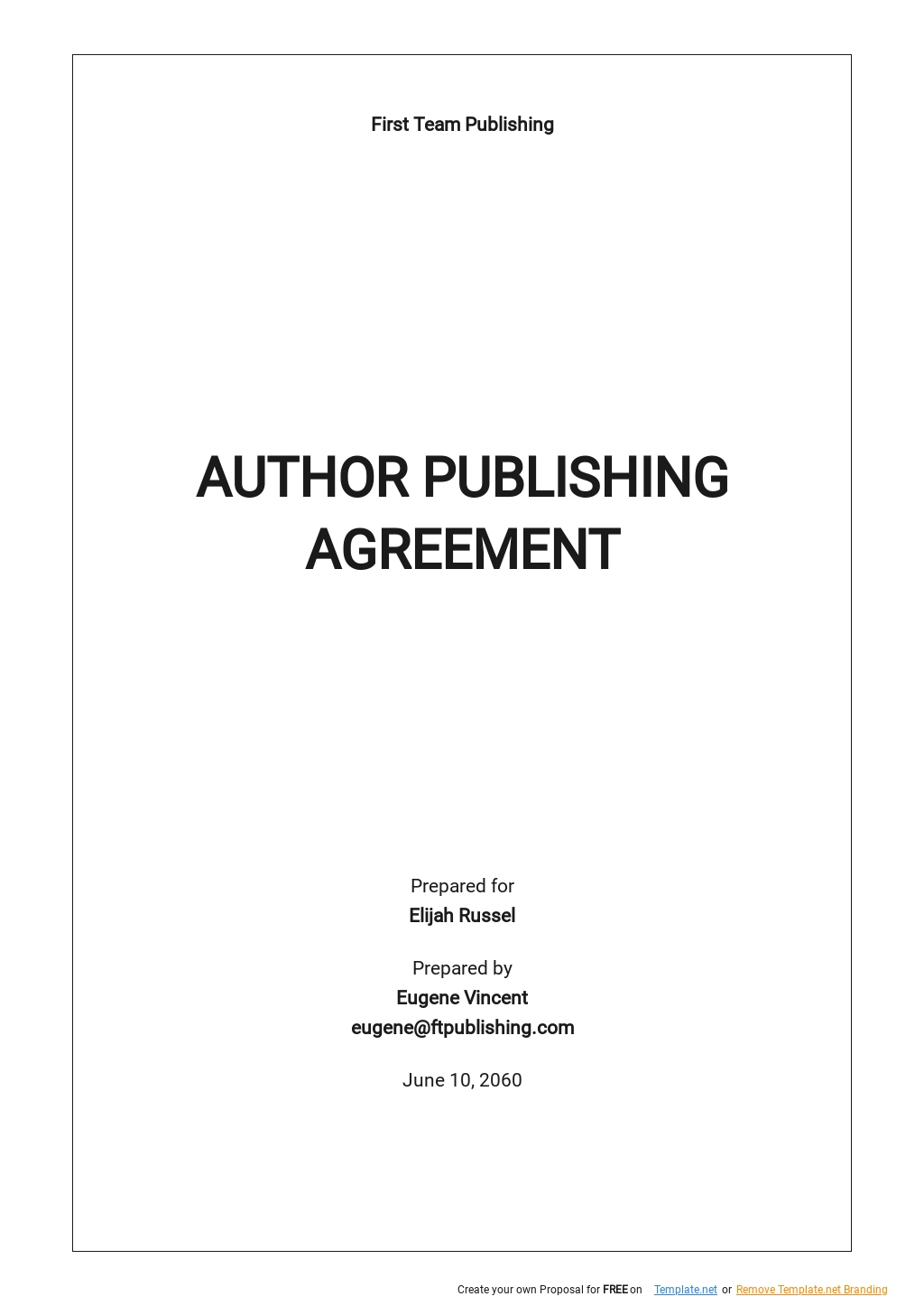 Author Publishing Agreement Template Google Docs Word Apple Pages 