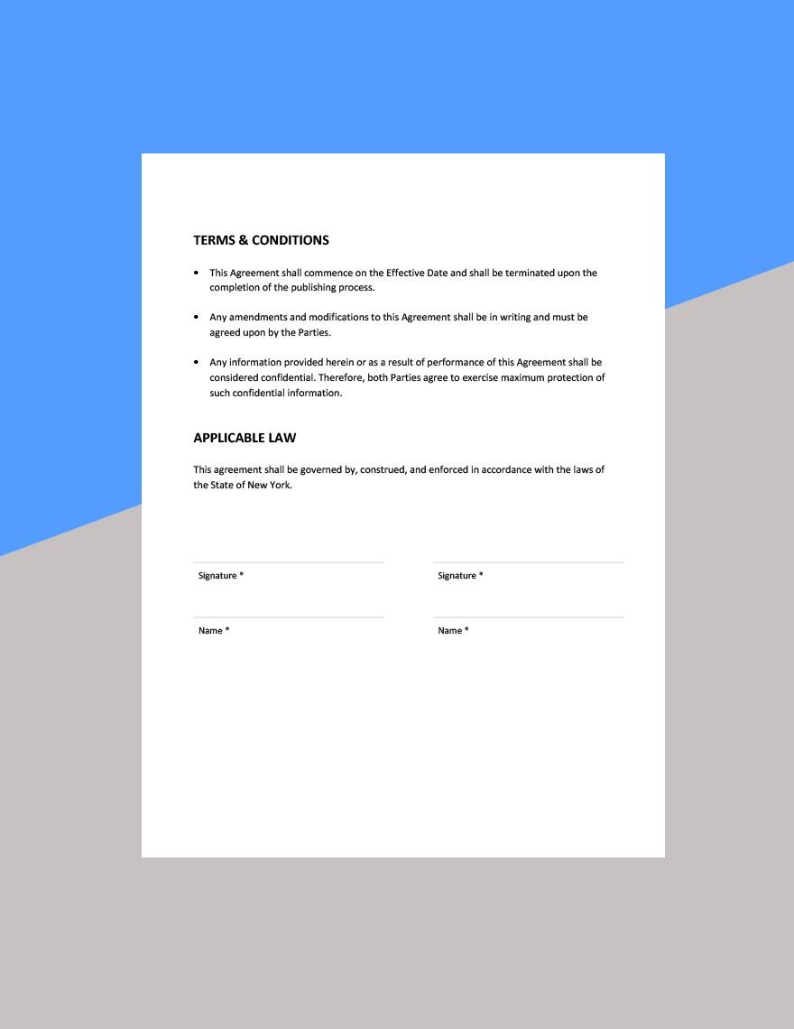 Author Publishing Agreement Template 
