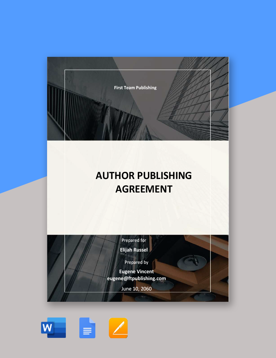 Author Publishing Agreement Template Download in Word, Google Docs