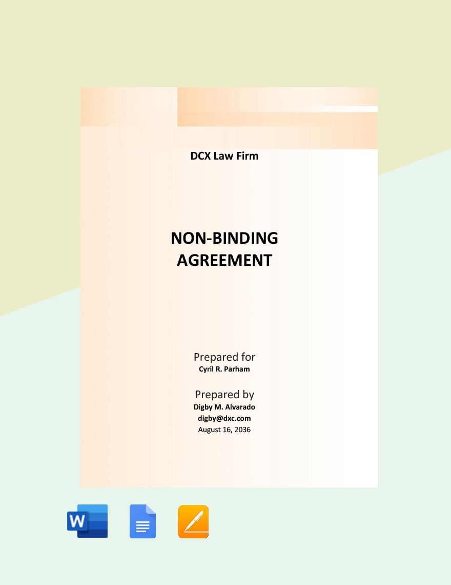 Non-Binding Agreement Template
