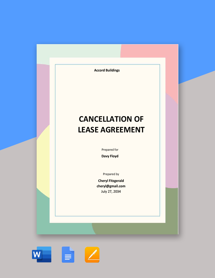 Cancellation of Lease Agreement Template