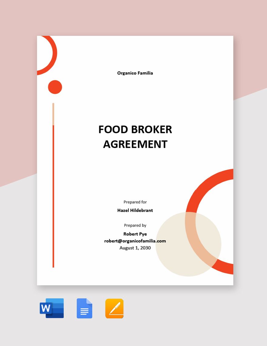 Food Broker Agreement Template