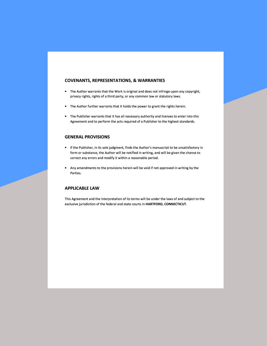Book Author Agreement Template