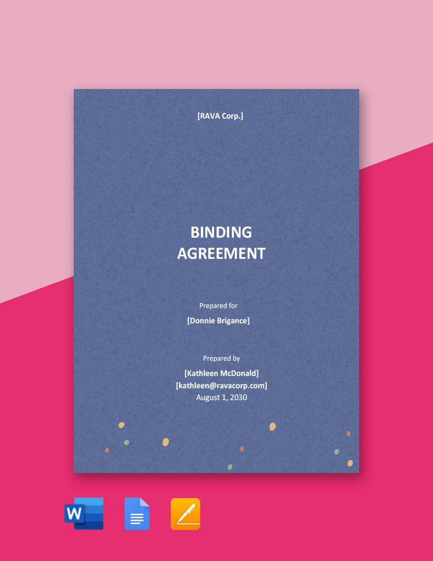 Binding Agreement Template in Pages, PDF, Word, Google Docs - Download | Template.net