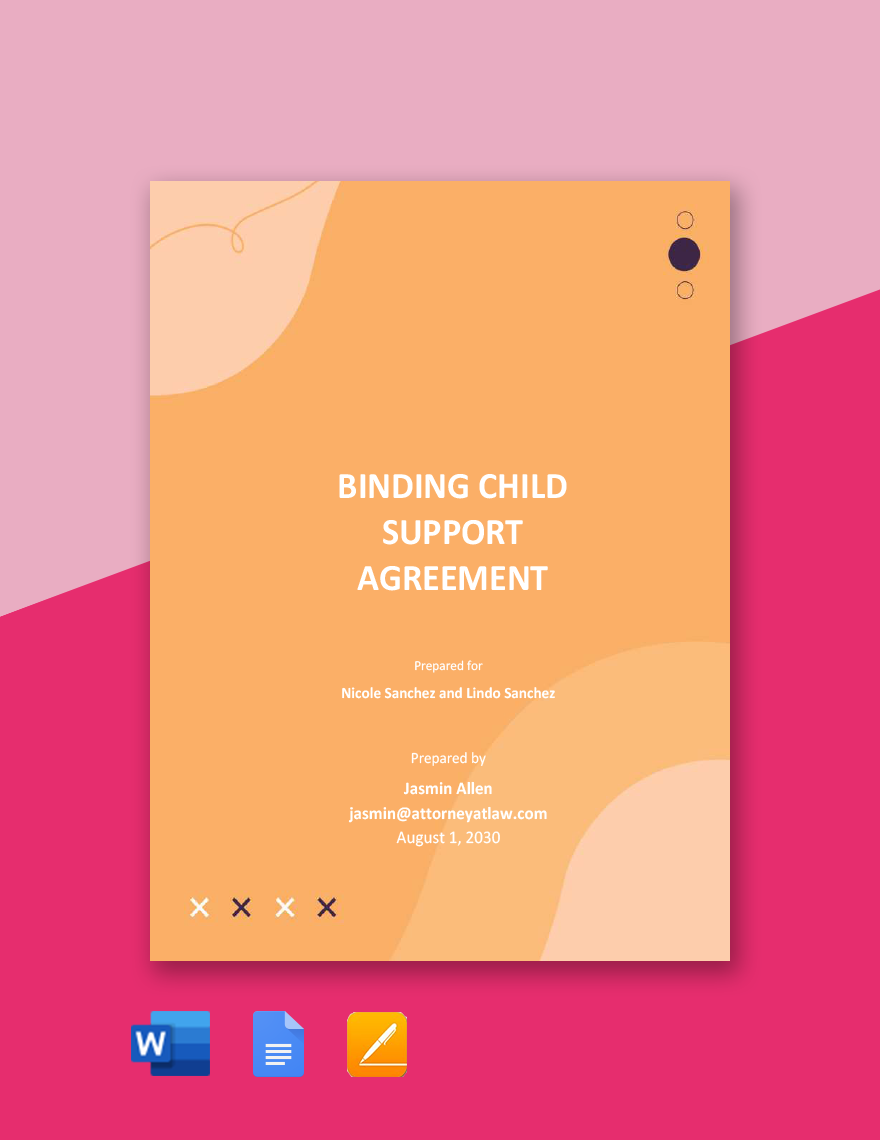 Binding Child Support Agreement Template