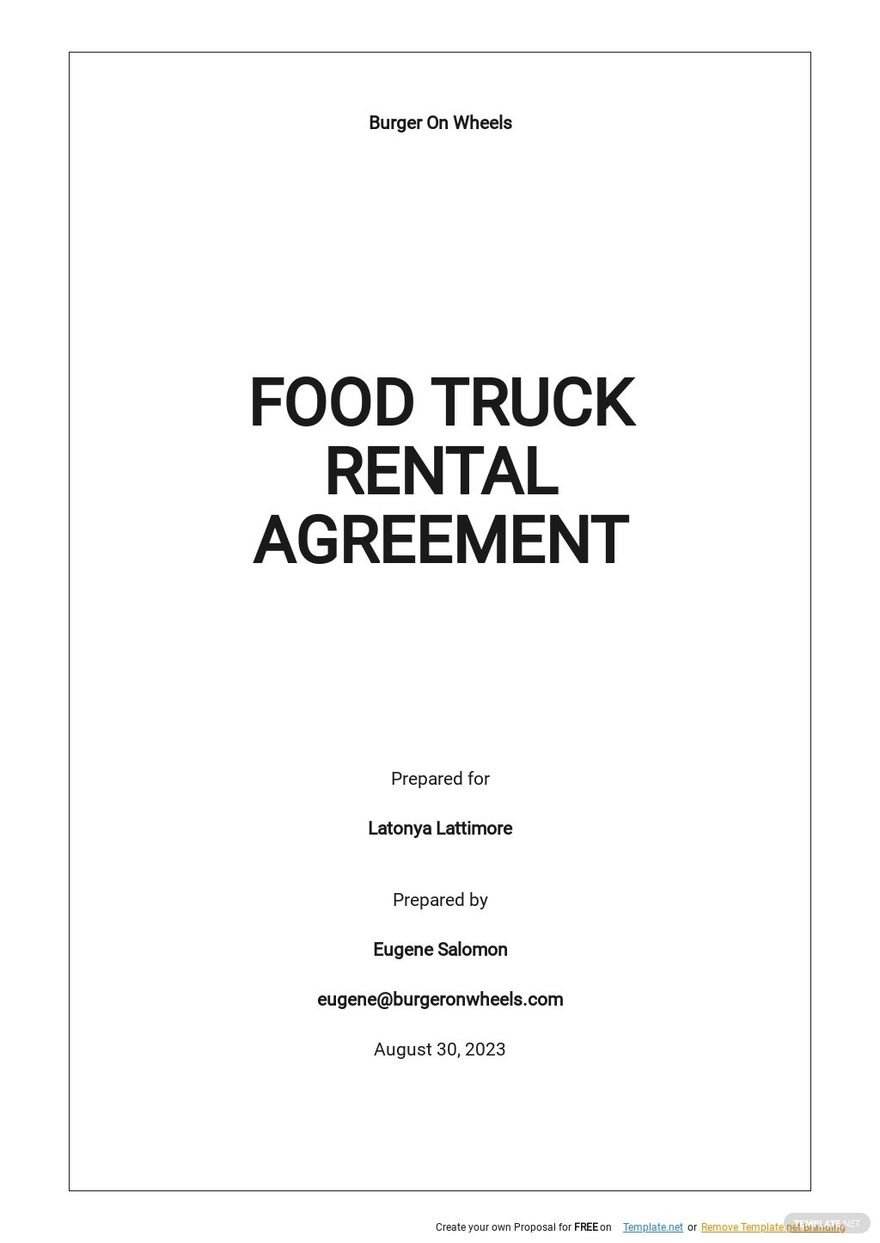 Food Truck Contract Template