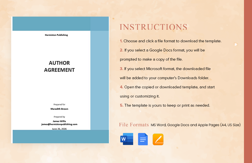 Standard Author Agreement Template