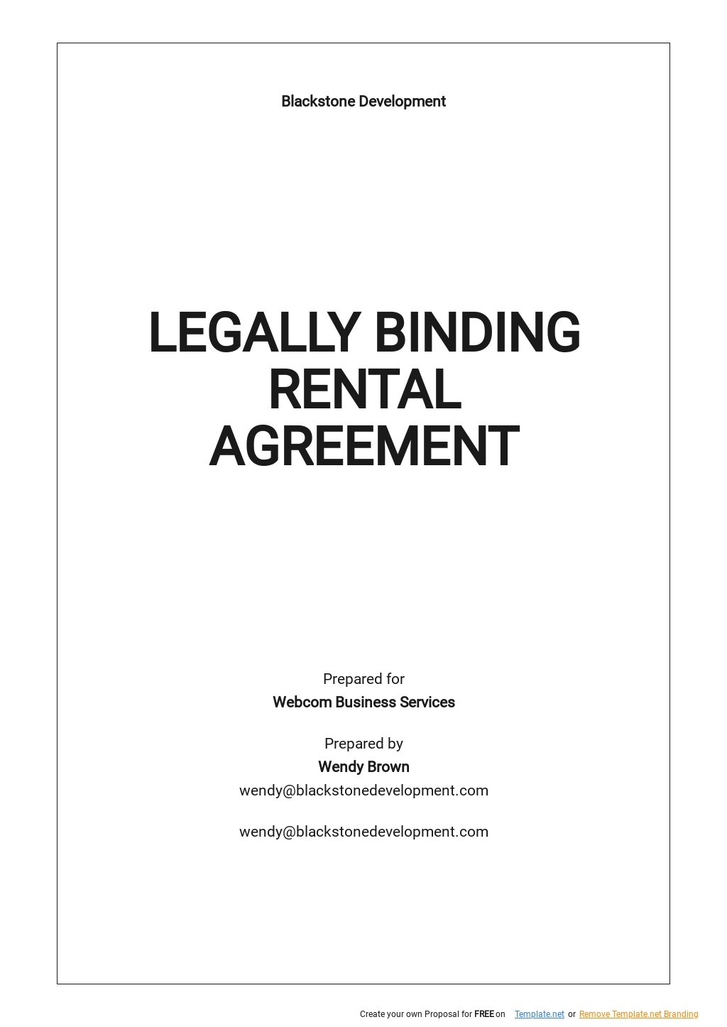 Free Binding Financial Agreement Template