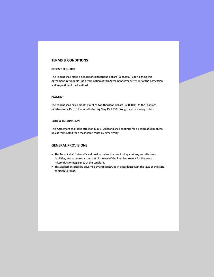 Legally Binding Rental Agreement Template