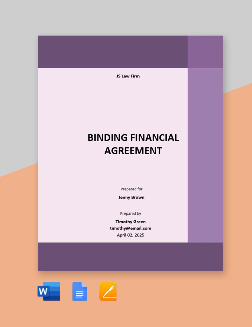 Binding Financial Agreement Template