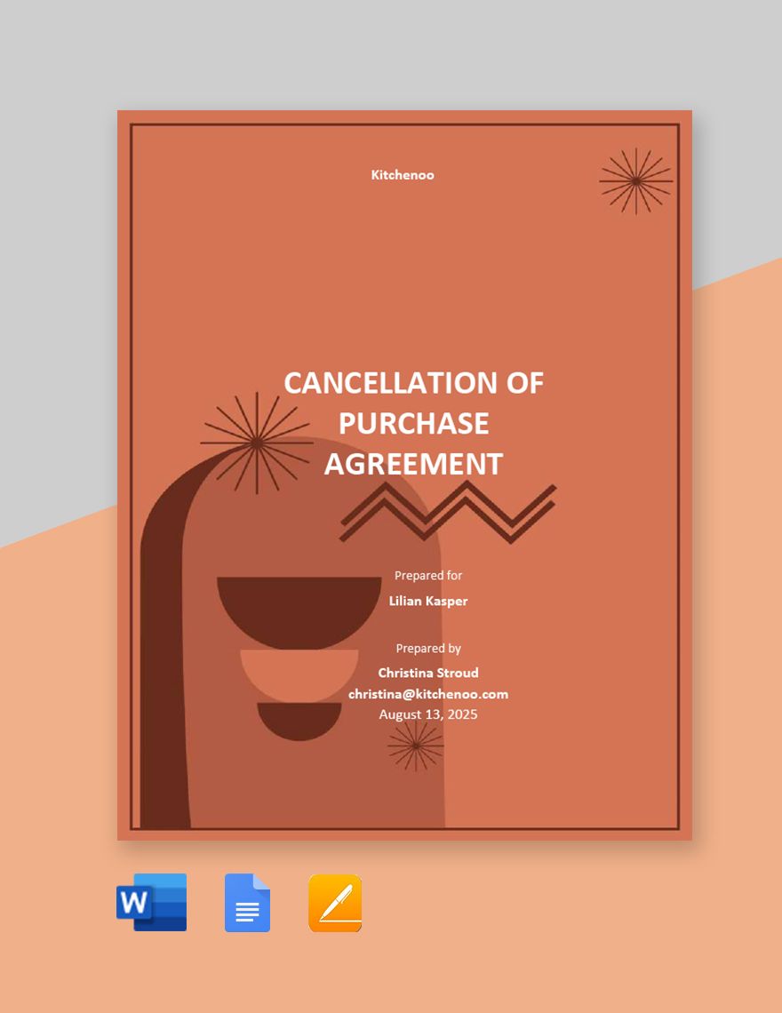 Cancellation Of Purchase Agreement Template