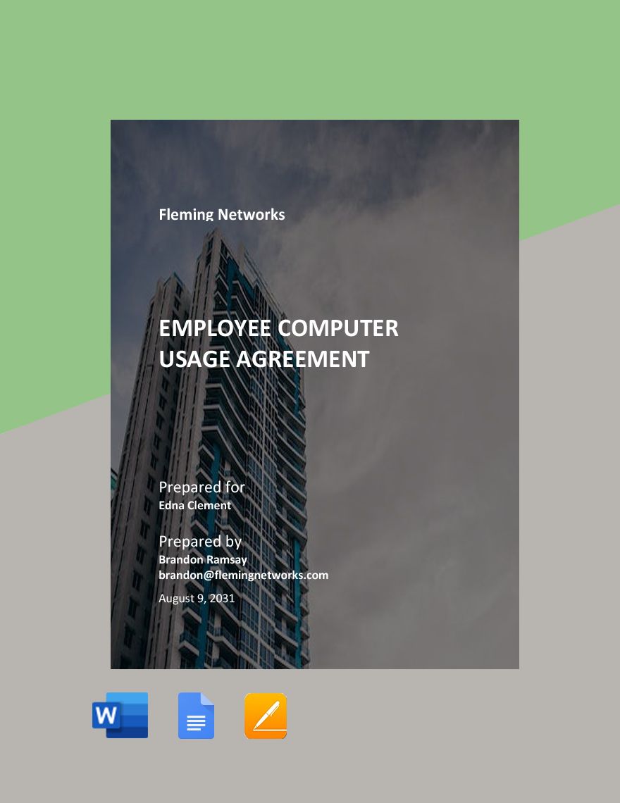Employee Computer Usage Agreement Template in Word, Google Docs, Apple Pages