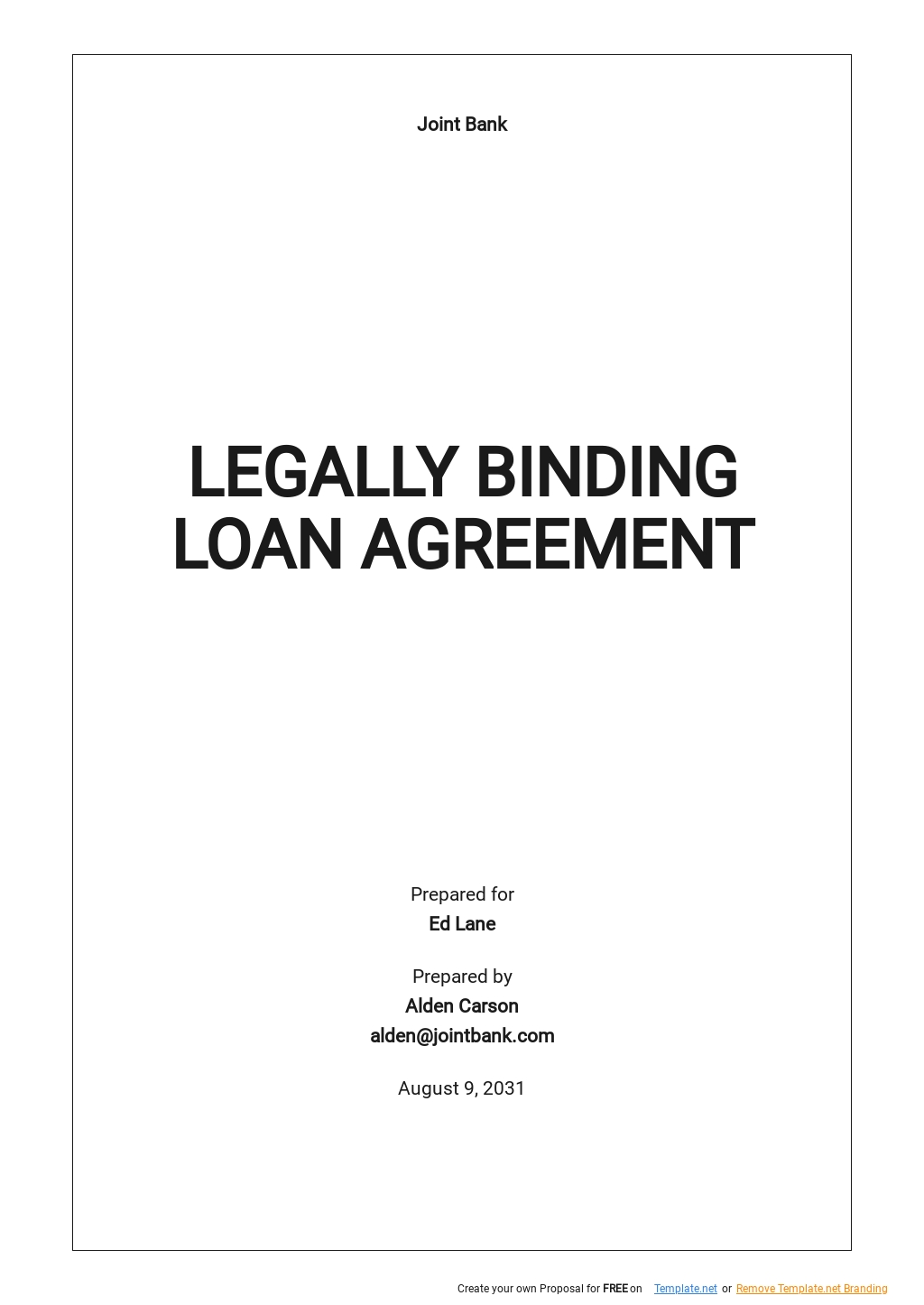 Legally Binding Loan Agreement Template Google Docs Word Apple 