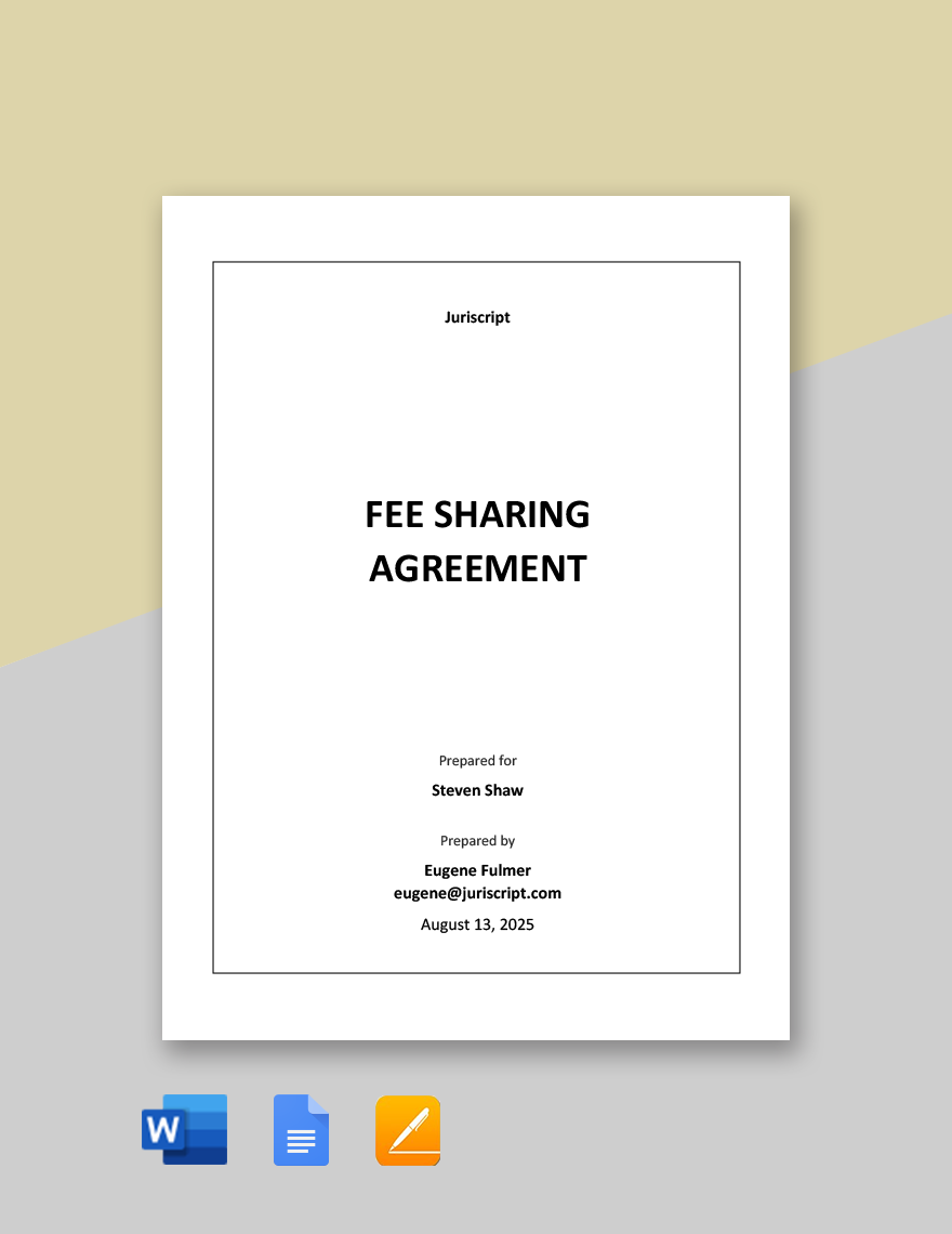 Fee Sharing Agreement Template in Word, Google Docs, Apple Pages